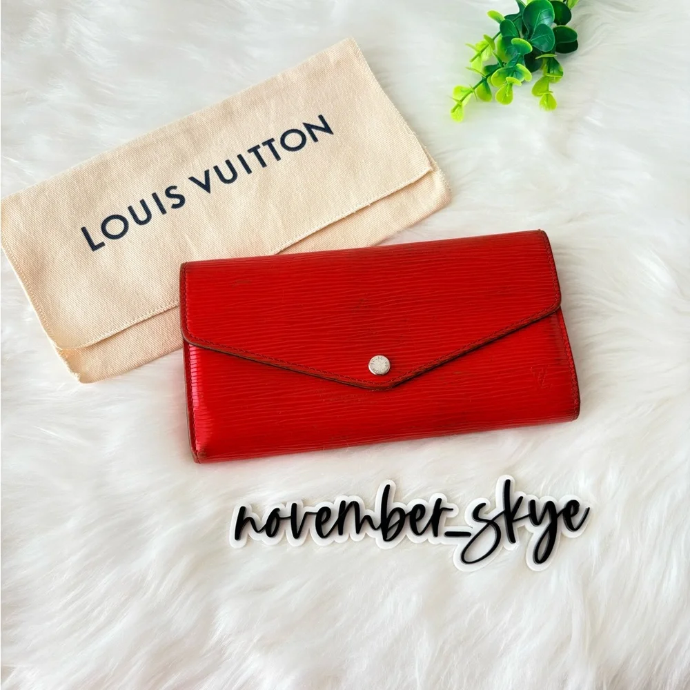 Louis Vuitton Red Epi Leather Sarah Envelope‎ Wallet